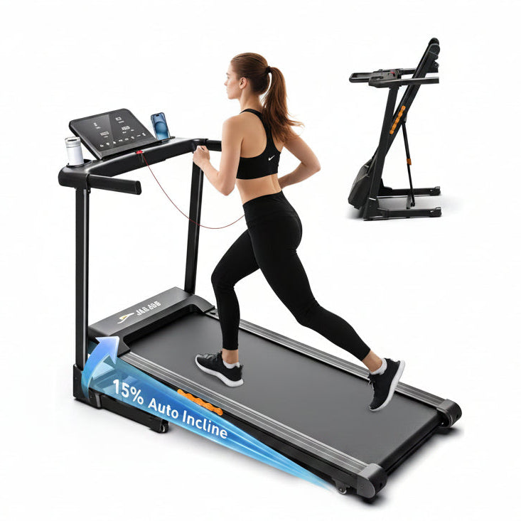JT61 Treadmill Home 15 Incline No Assembly Foldable Treadmill