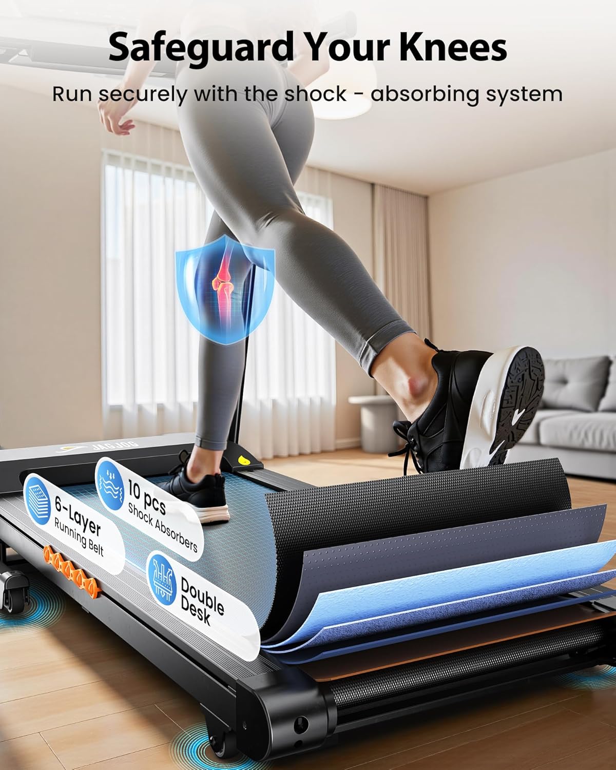 JT61 Treadmill for Home 15 Incline No Assembly Foldable Treadmill