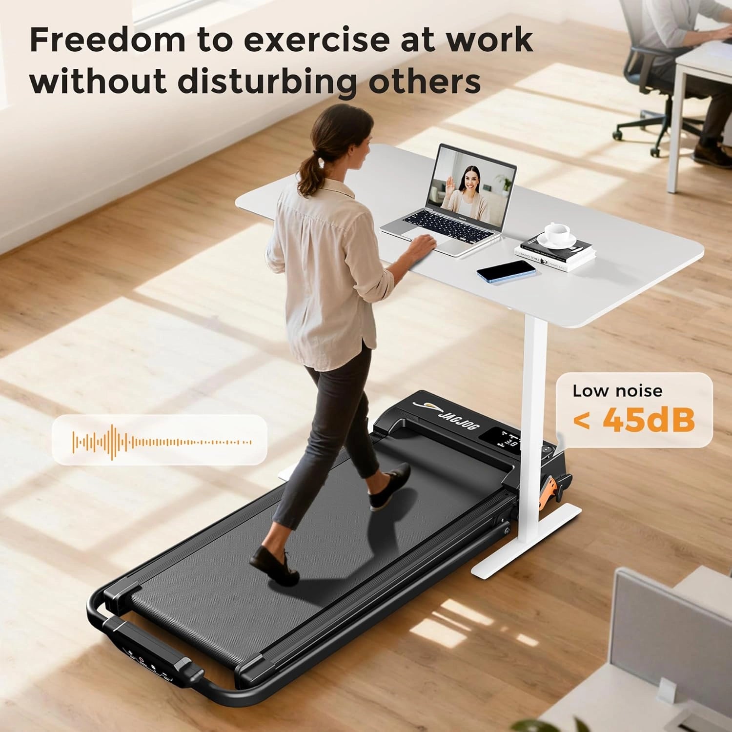 JT52 Foldable Treadmill 9 Incline Handle Under Desk Treadmill