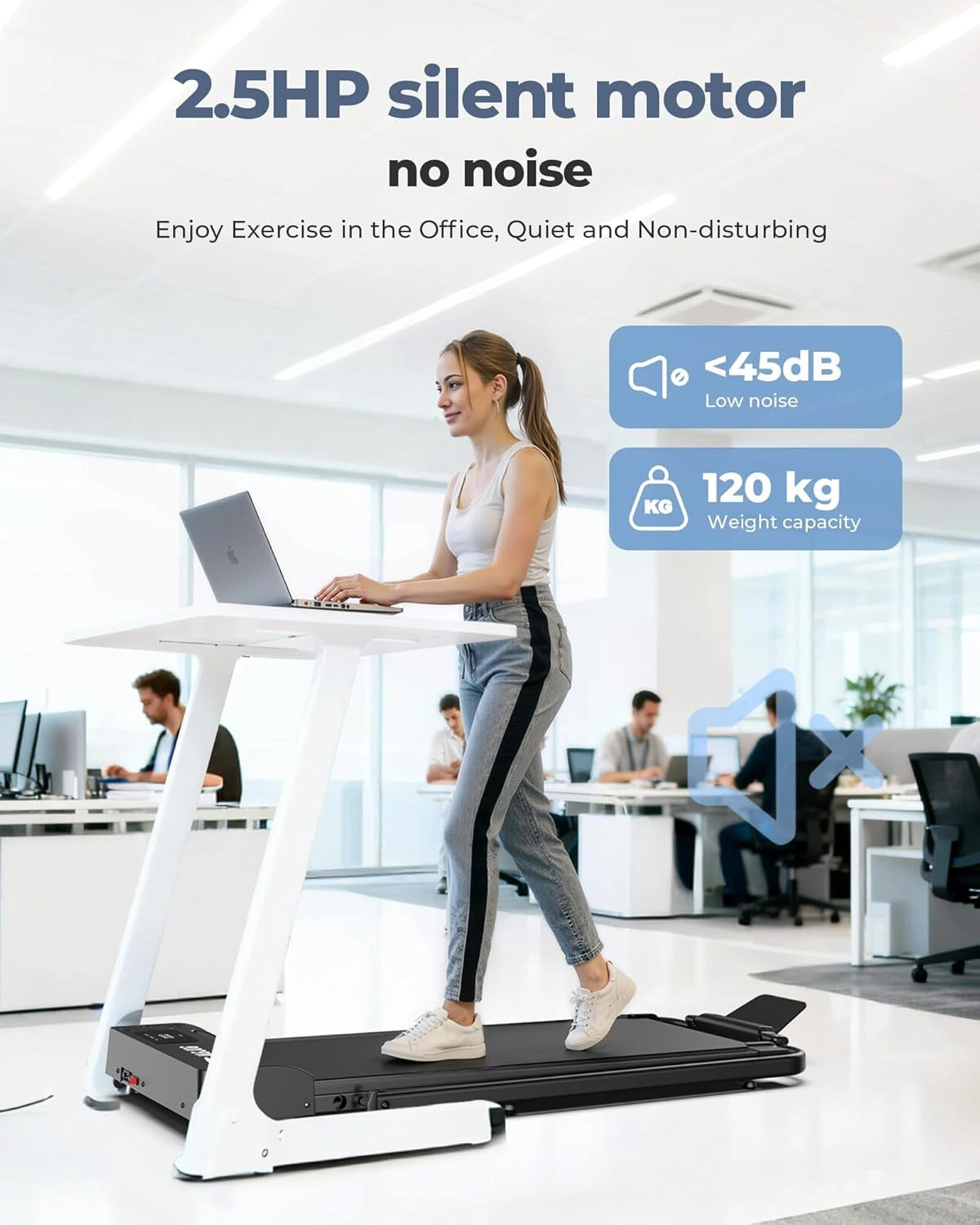 2-in-1 Folding Walking Pad Treadmill with Handle