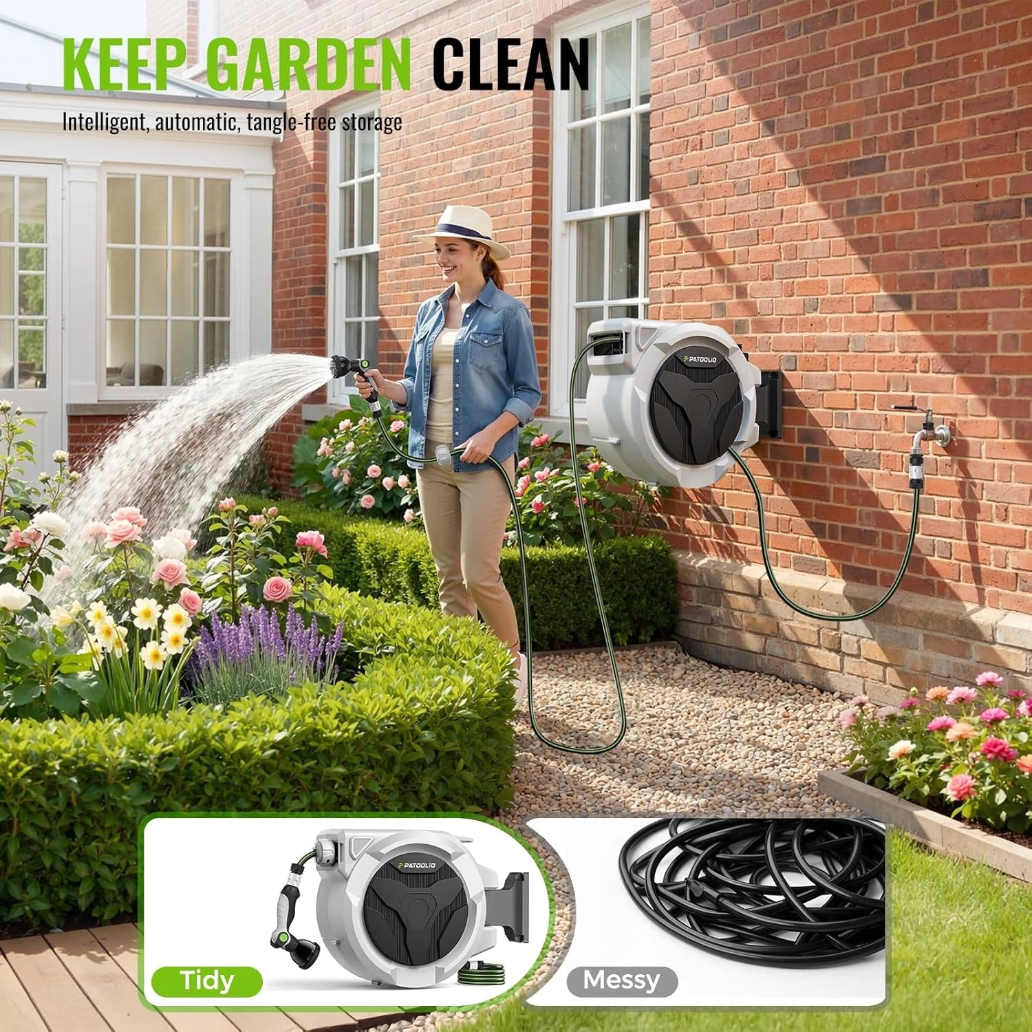 30+2m Auto Retractable Garden Hose Reel
