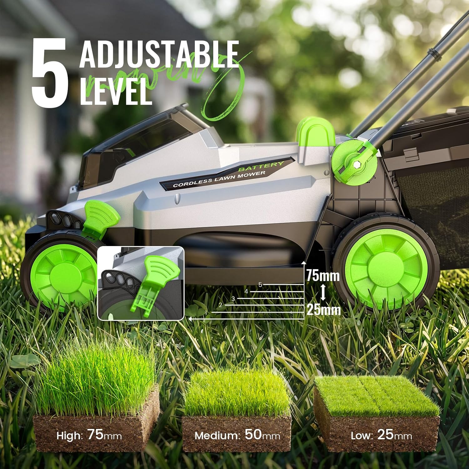 M13 Cordless Lawnmower – 33cm, Brushless, 2×4.0Ah