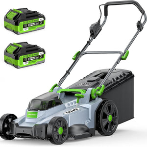 M17 Cordless Lawn Mower with 43cm Cut, Brushless Motor and 2 Batteries