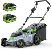 M17 Cordless Lawn Mower with 43cm Cut, Brushless Motor and 2 Batteries