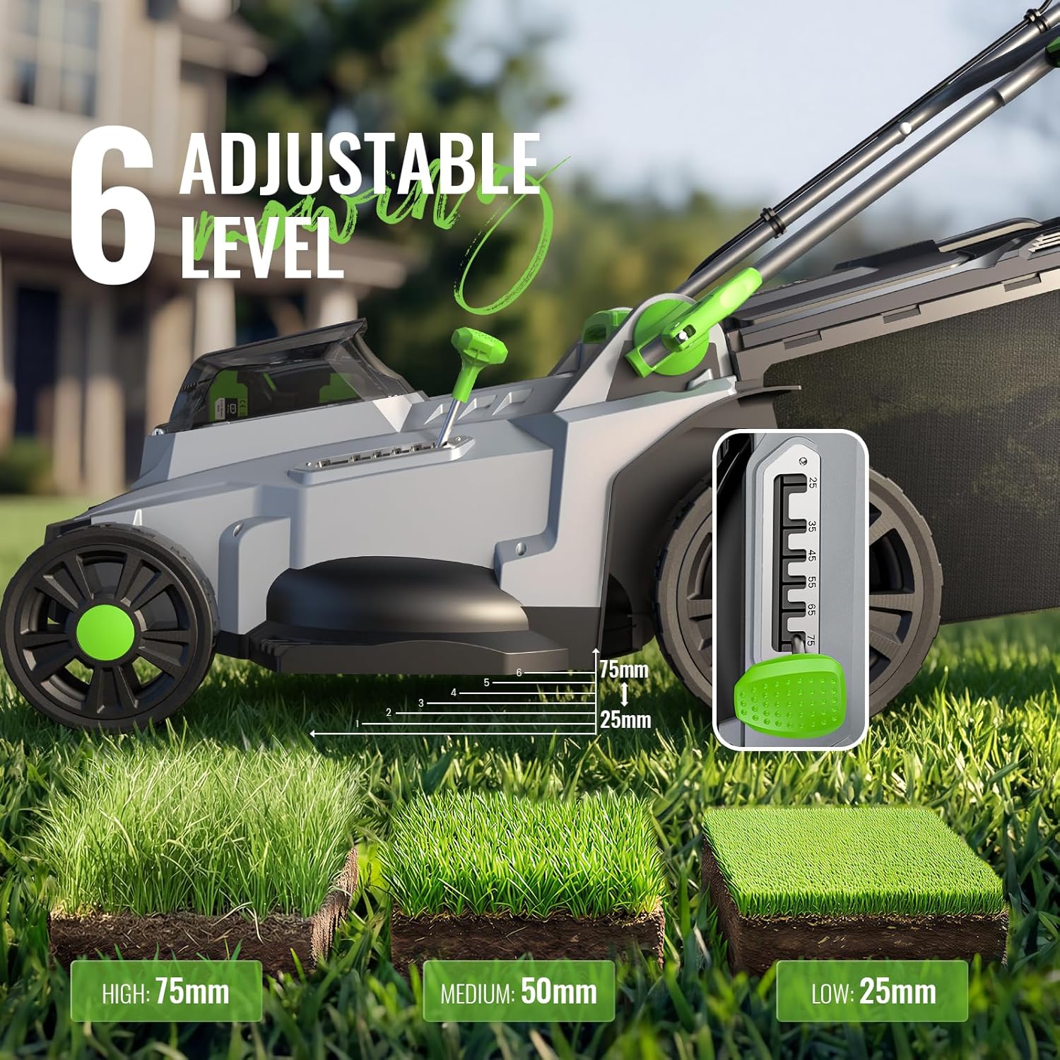 M17 Cordless Lawn Mower with 43cm Cut, Brushless Motor and 2 Batteries