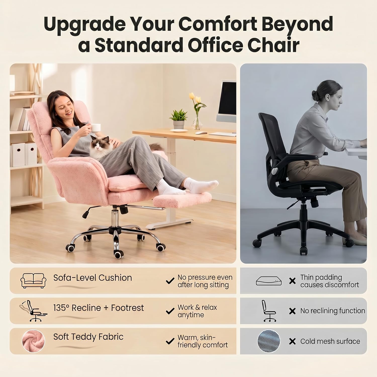 Big and Tall Office Chair with Flip-Up Armrests
