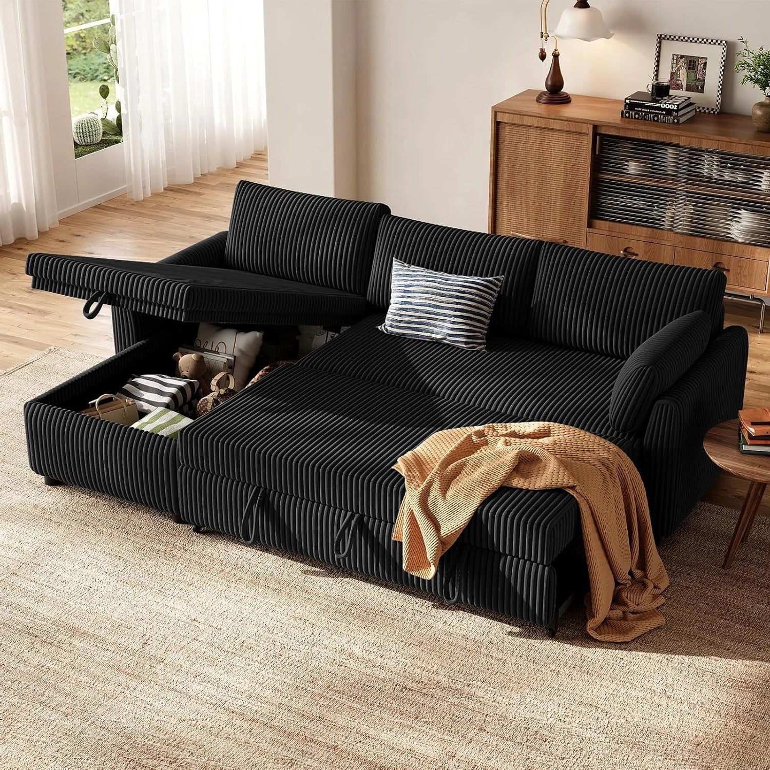LM07 Sofa Bed Reversible Storage Pull Out Corner Sofa
