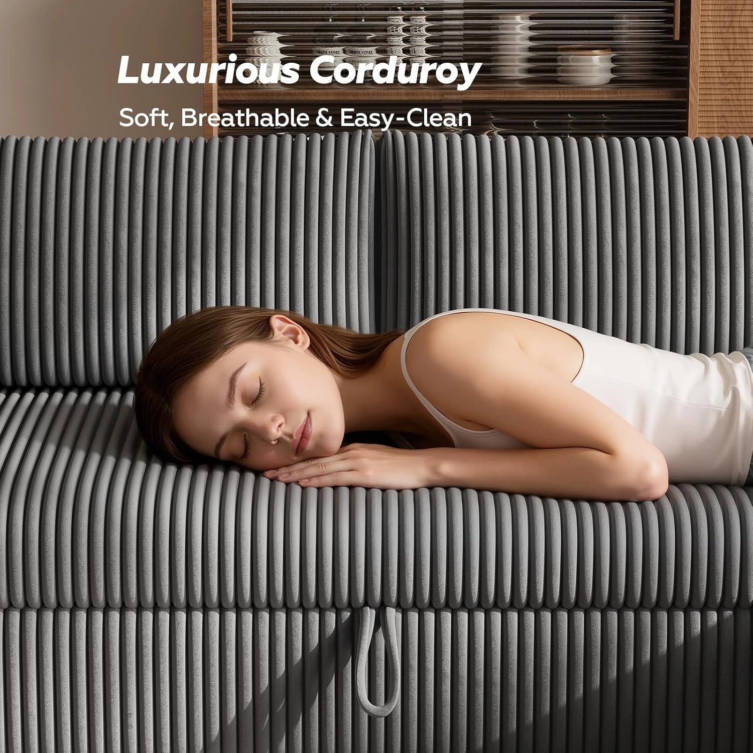 LMJSF07 Sofa Bed Reversible Storage Pull Out Corner Sofa