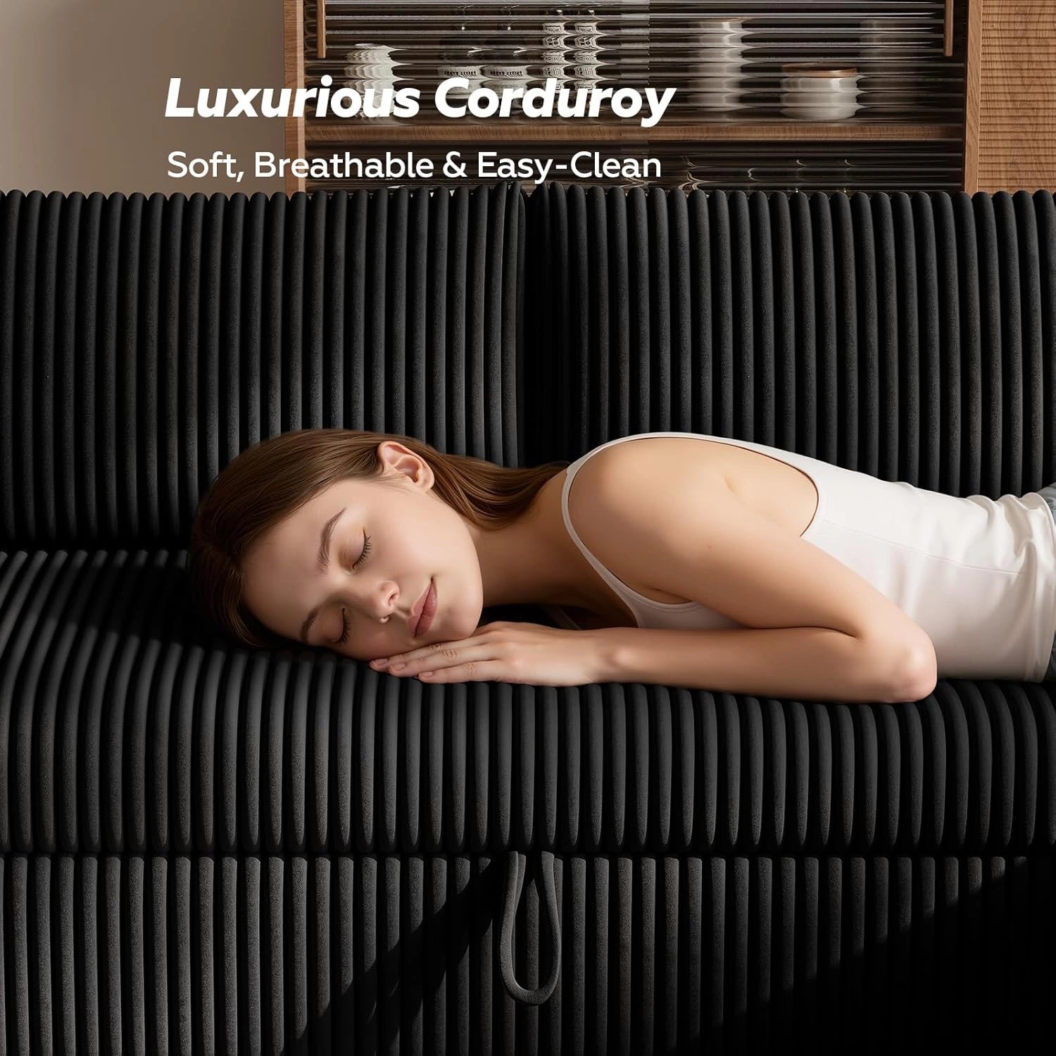 LMJSF07 Sofa Bed Reversible Storage Pull Out Corner Sofa