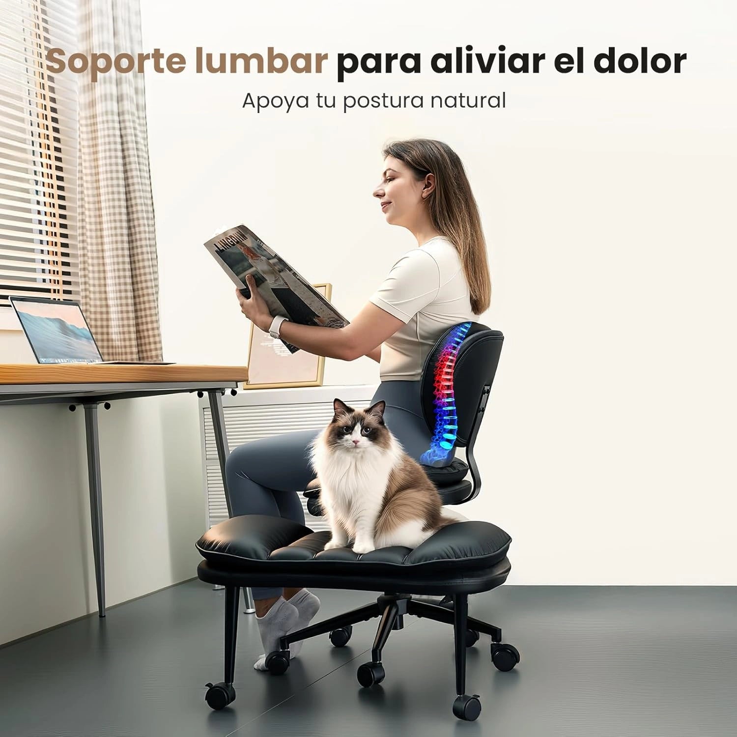 LPTYZ01 Criss Cross Office Chair Ergonomic Cloud Cross Legged Desk Chair-Black
