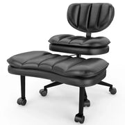 LPTYZ01 Criss Cross Office Chair Ergonomic Cloud Cross Legged Desk Chair-Black