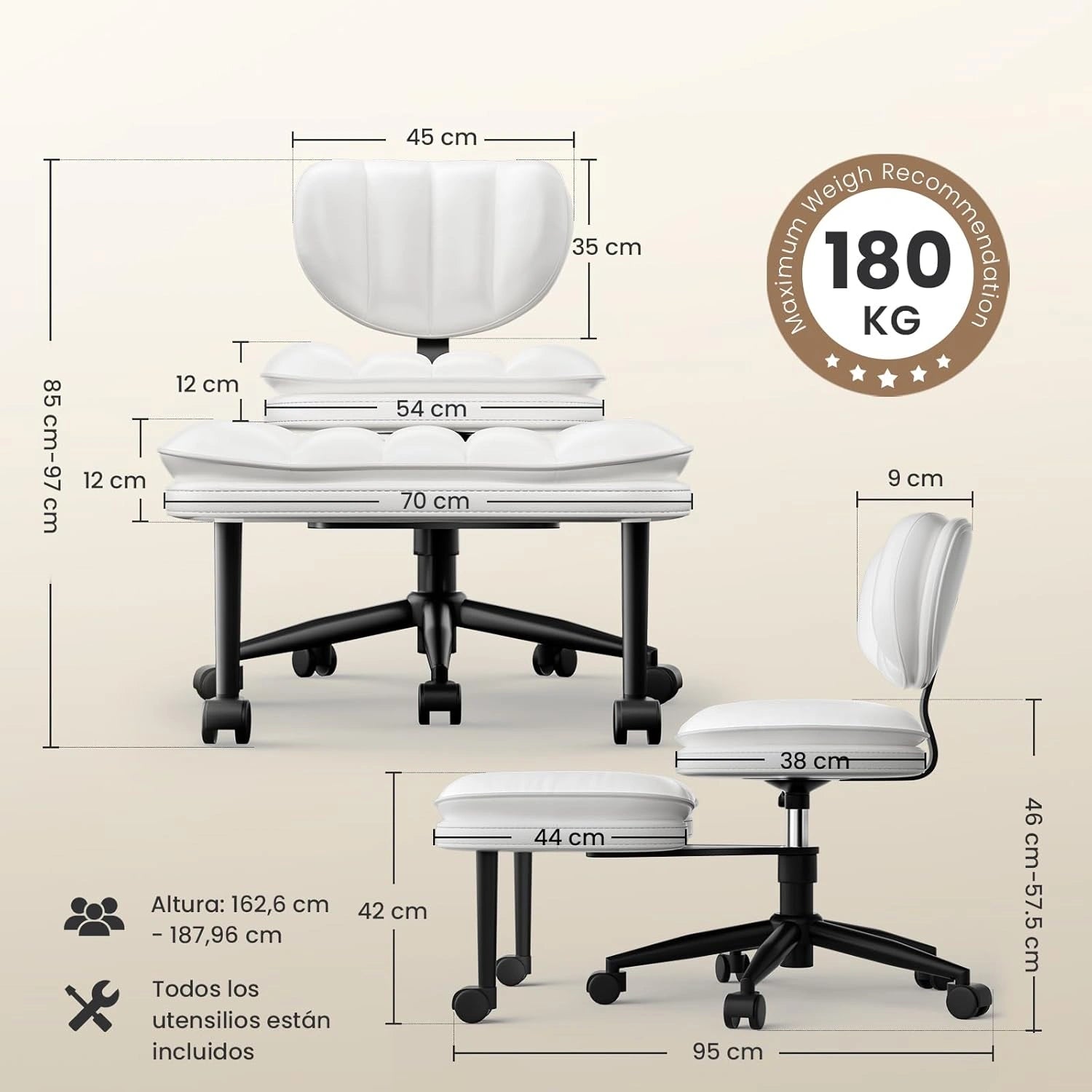 LPTYZ01 Criss Cross Office Chair Ergonomic Cloud Cross Legged Desk Chair-Black