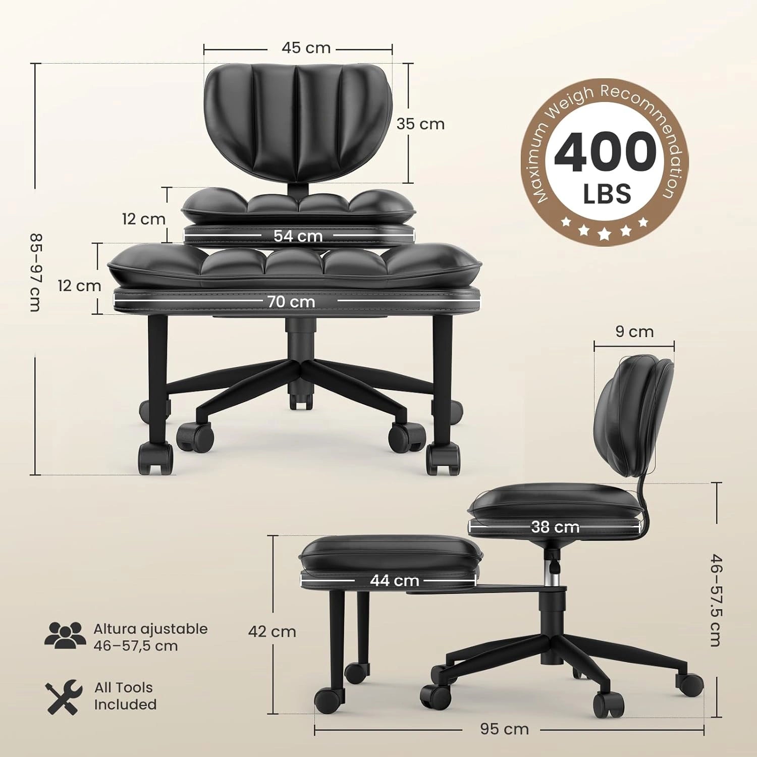LPTYZ01 Criss Cross Office Chair Ergonomic Cloud Cross Legged Desk Chair-Black