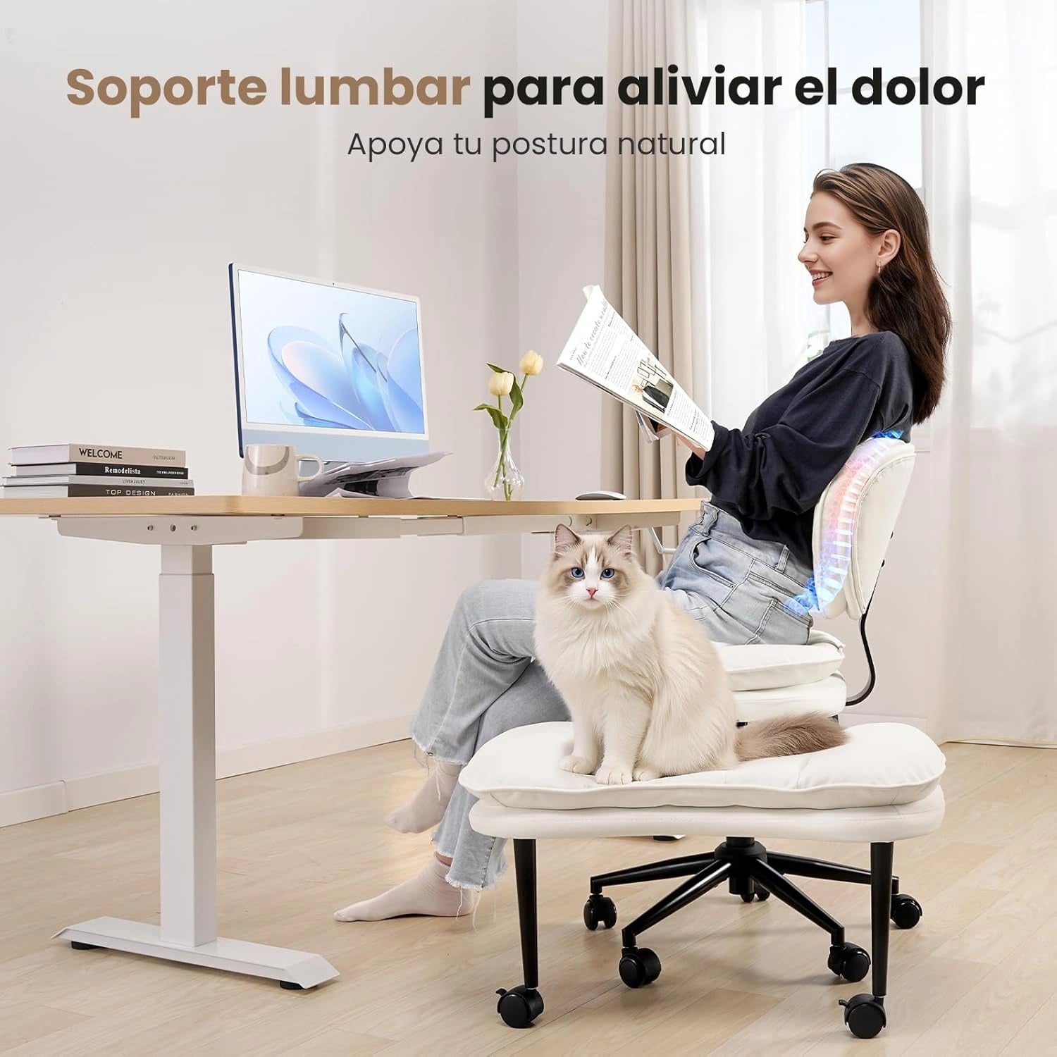 LPTYZ01 Criss Cross Office Chair Ergonomic Cloud Cross Legged Desk Chair
