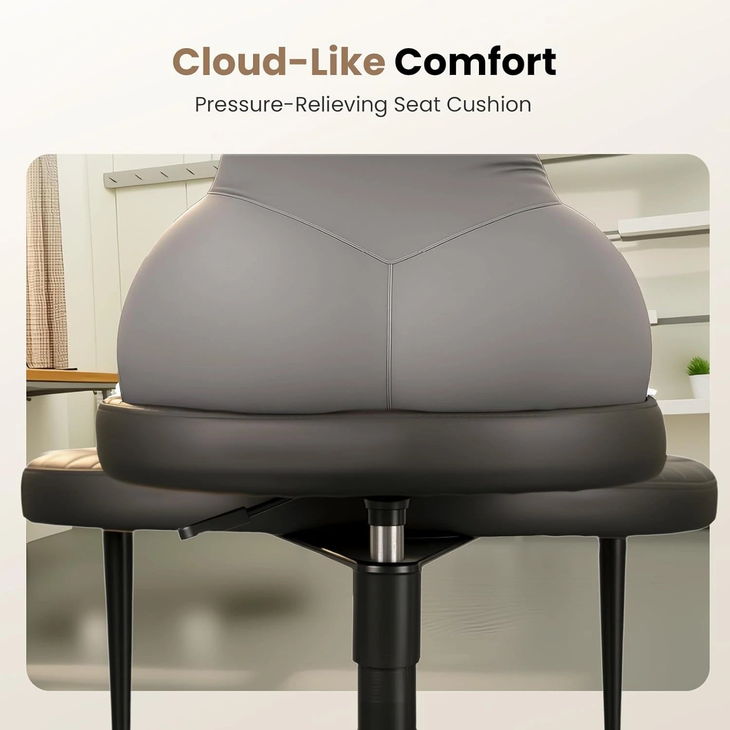 LPTYZ02 Criss Cross Chair, Ergonomic Wide Cross Legged Office Chair