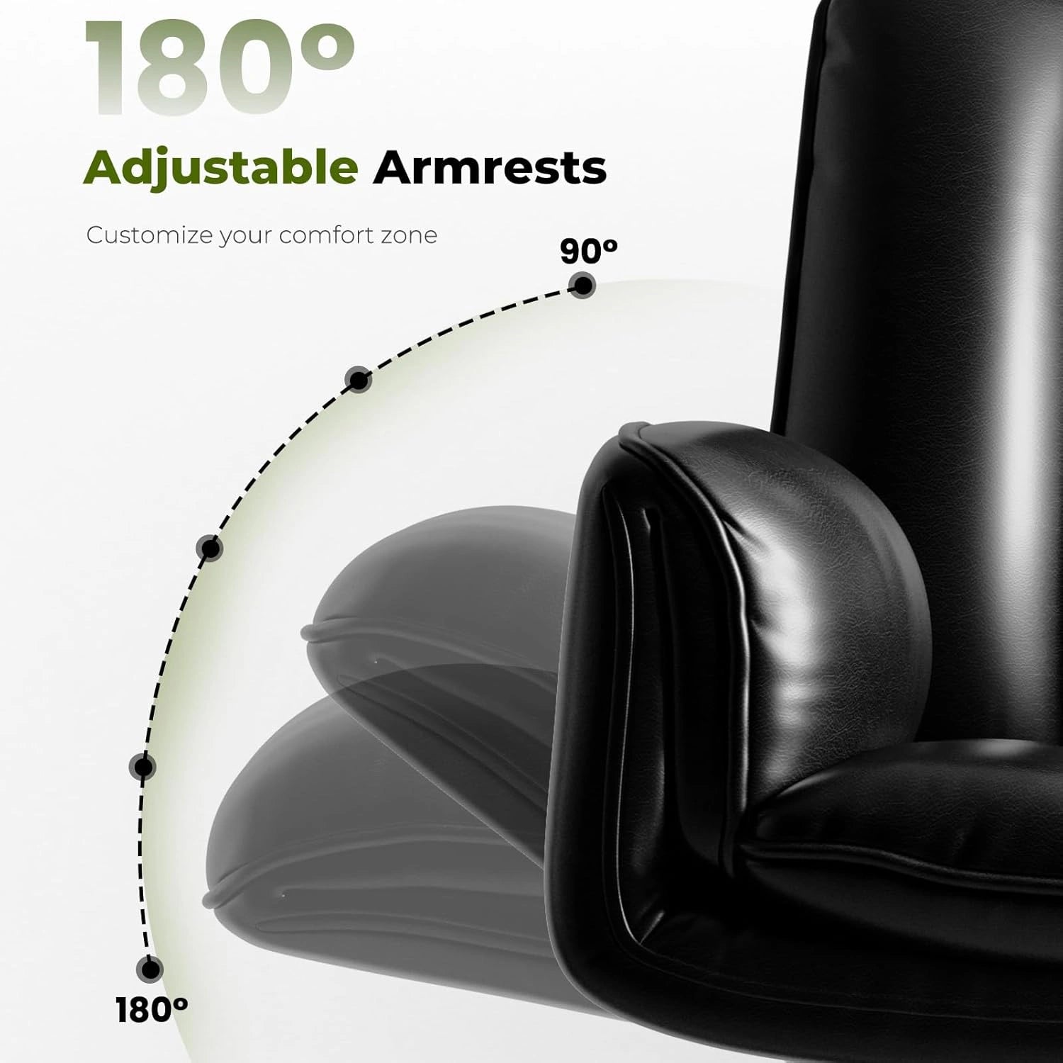 Ergonomic Wide Office Chair with Cross Arms & Footrest