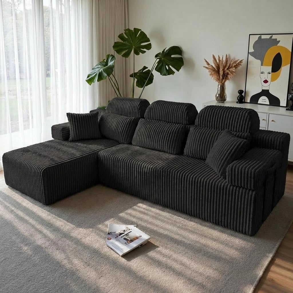 LHMSF08 Corner Sofa 270cm High Backrest L Shaped Sofa
