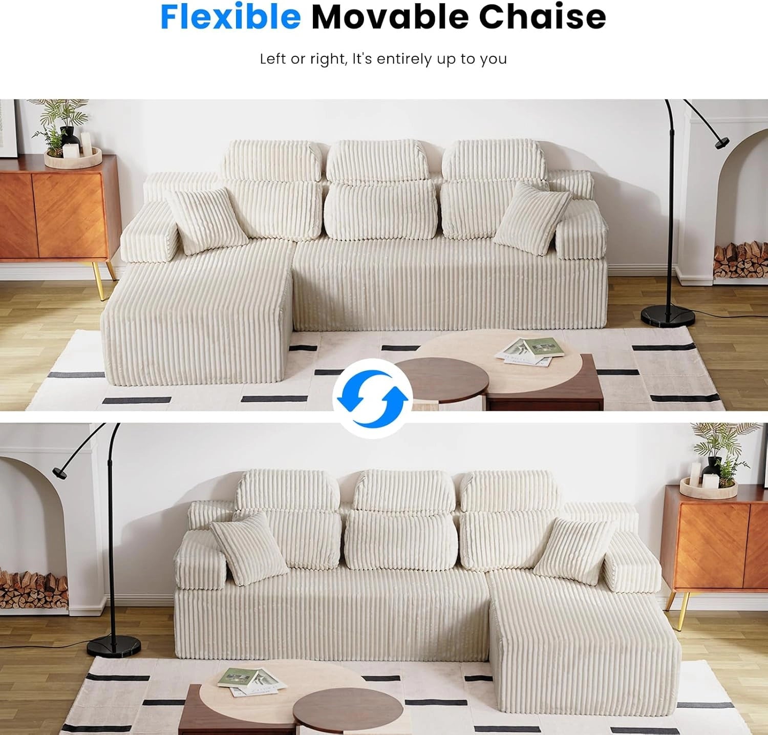 LHMSF08 Corner Sofa 270cm High Backrest L Shaped Sofa