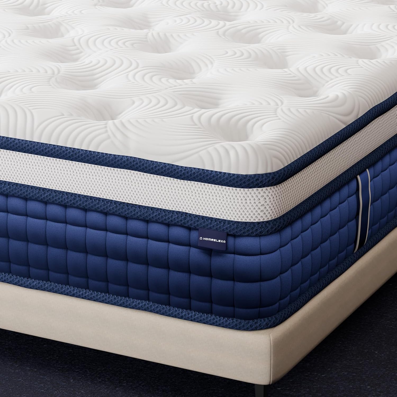 Hybrid Mattress –10.24 Inch Gel Memory Foam, 7 Zone Pocket Springs, Medium Firm, Edge Support, OEKO-TEX