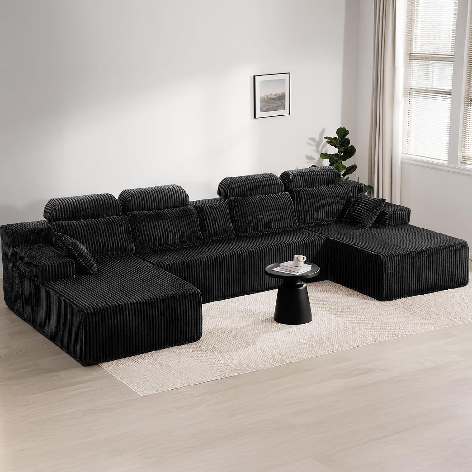 LHMSF14 U Shaped Sofa 360cm High Backrest Corner Sofa