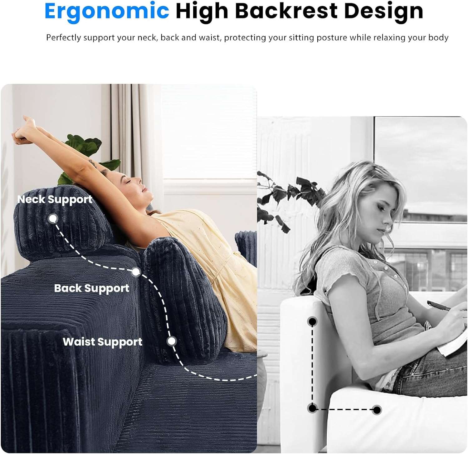 LHMSF14 U Shaped Sofa 360cm High Backrest Corner Sofa