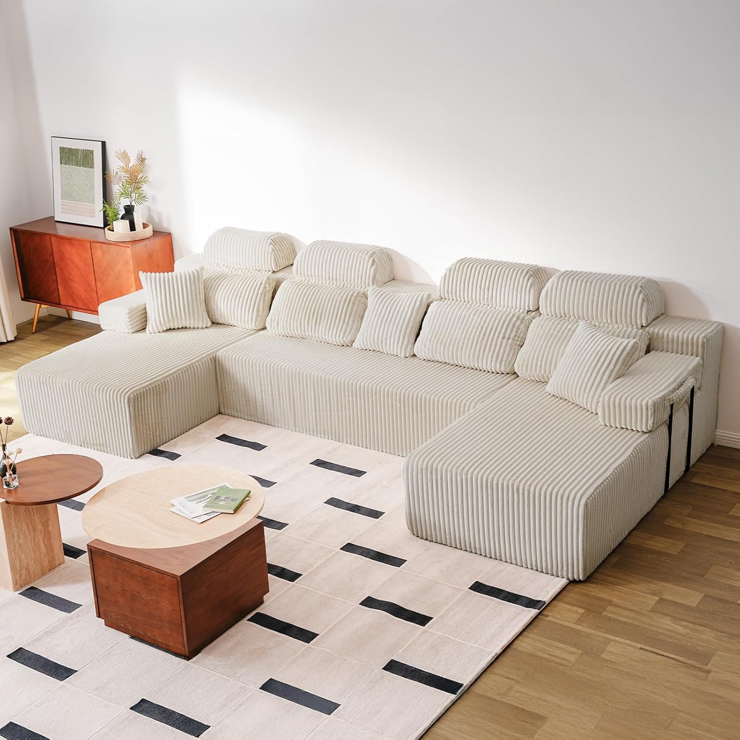 LH09 U Shaped Sofa 360cm High Backrest Corner Sofa