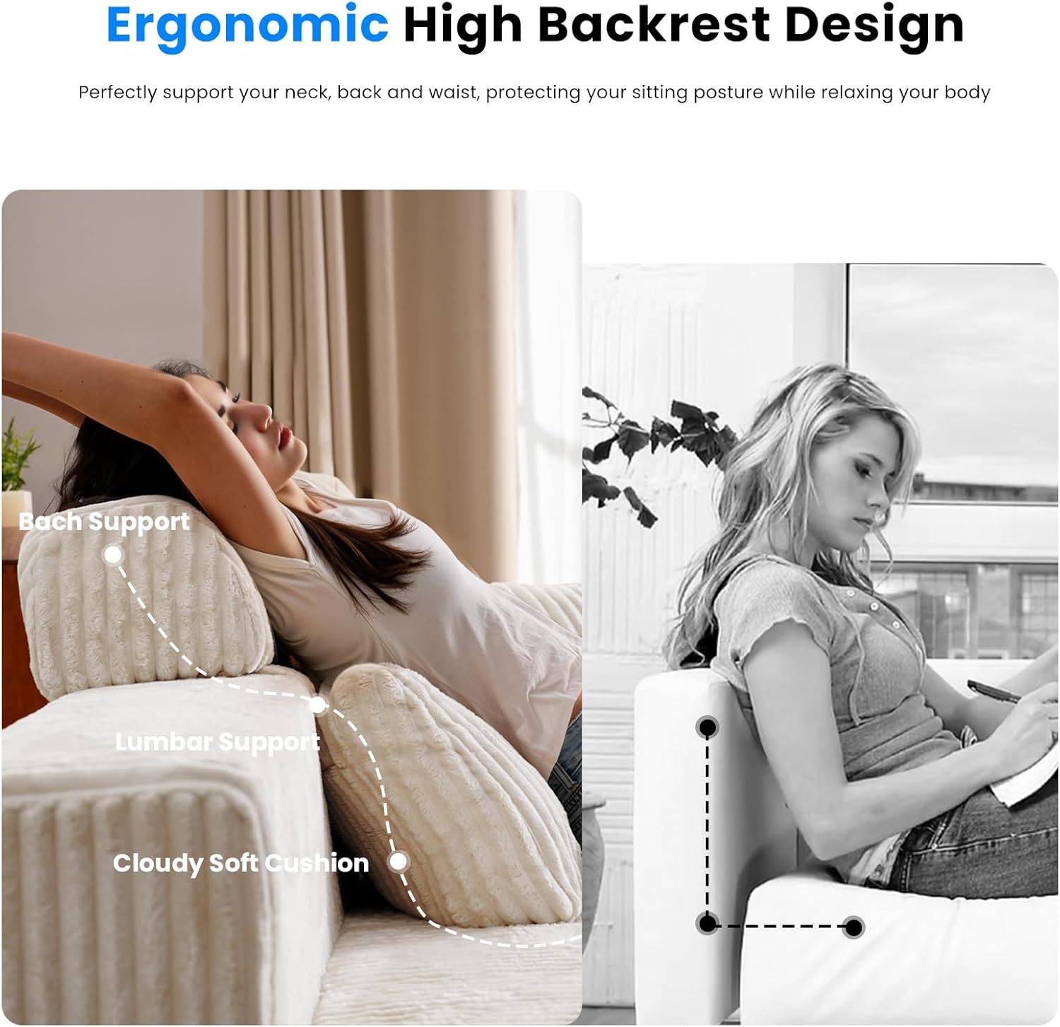 LHMSF14 U Shaped Sofa 360cm High Backrest Corner Sofa