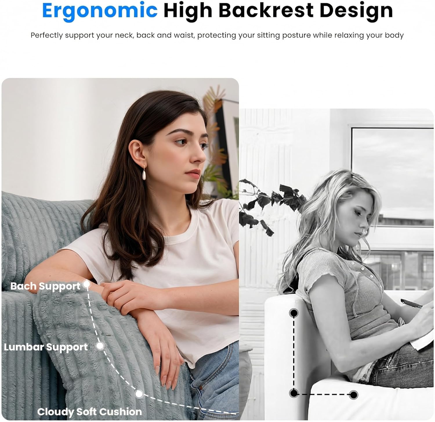 LHMSF14 U Shaped Sofa 360cm High Backrest Corner Sofa