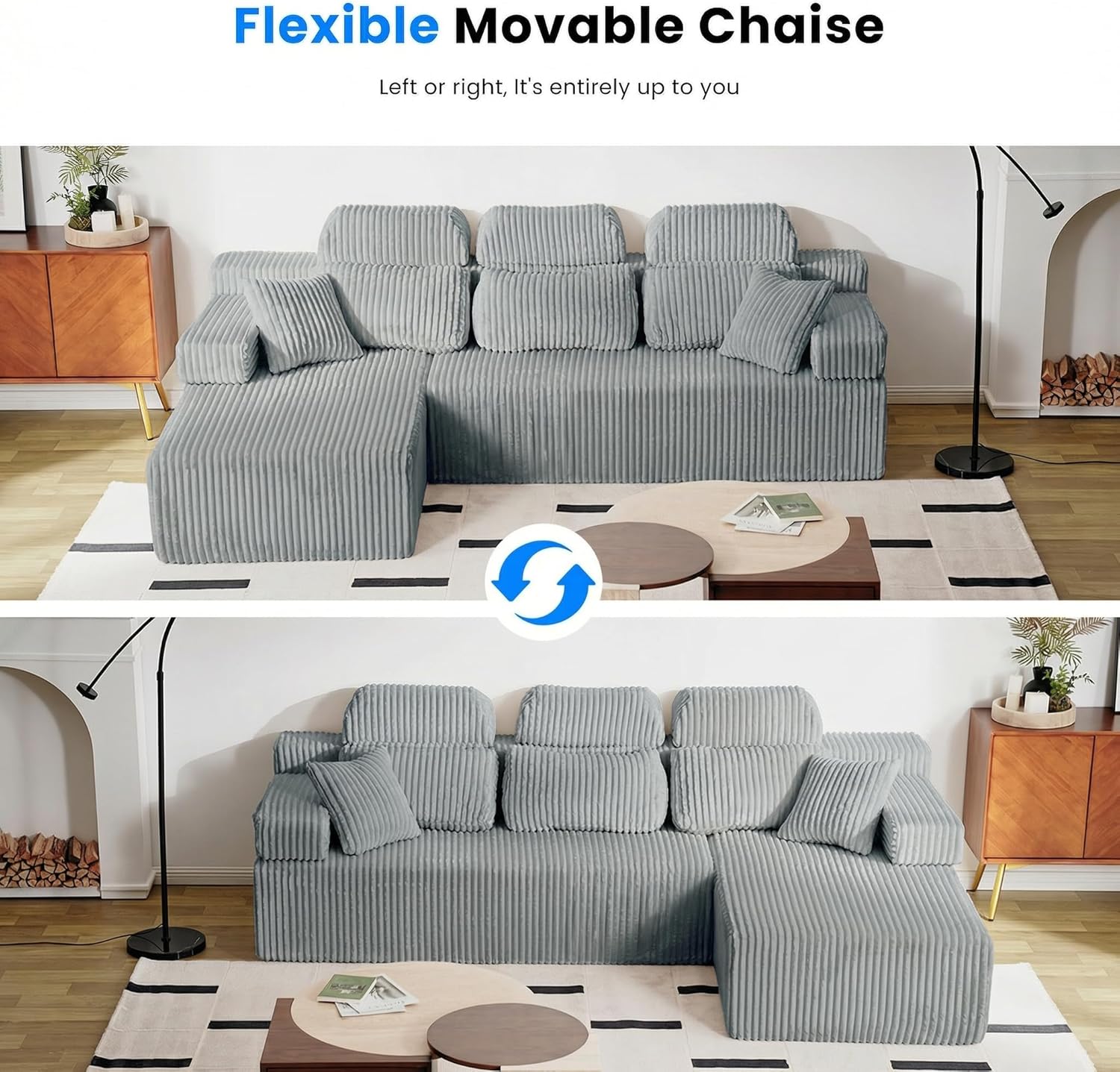 LHMSF14 U Shaped Sofa 360cm High Backrest Corner Sofa