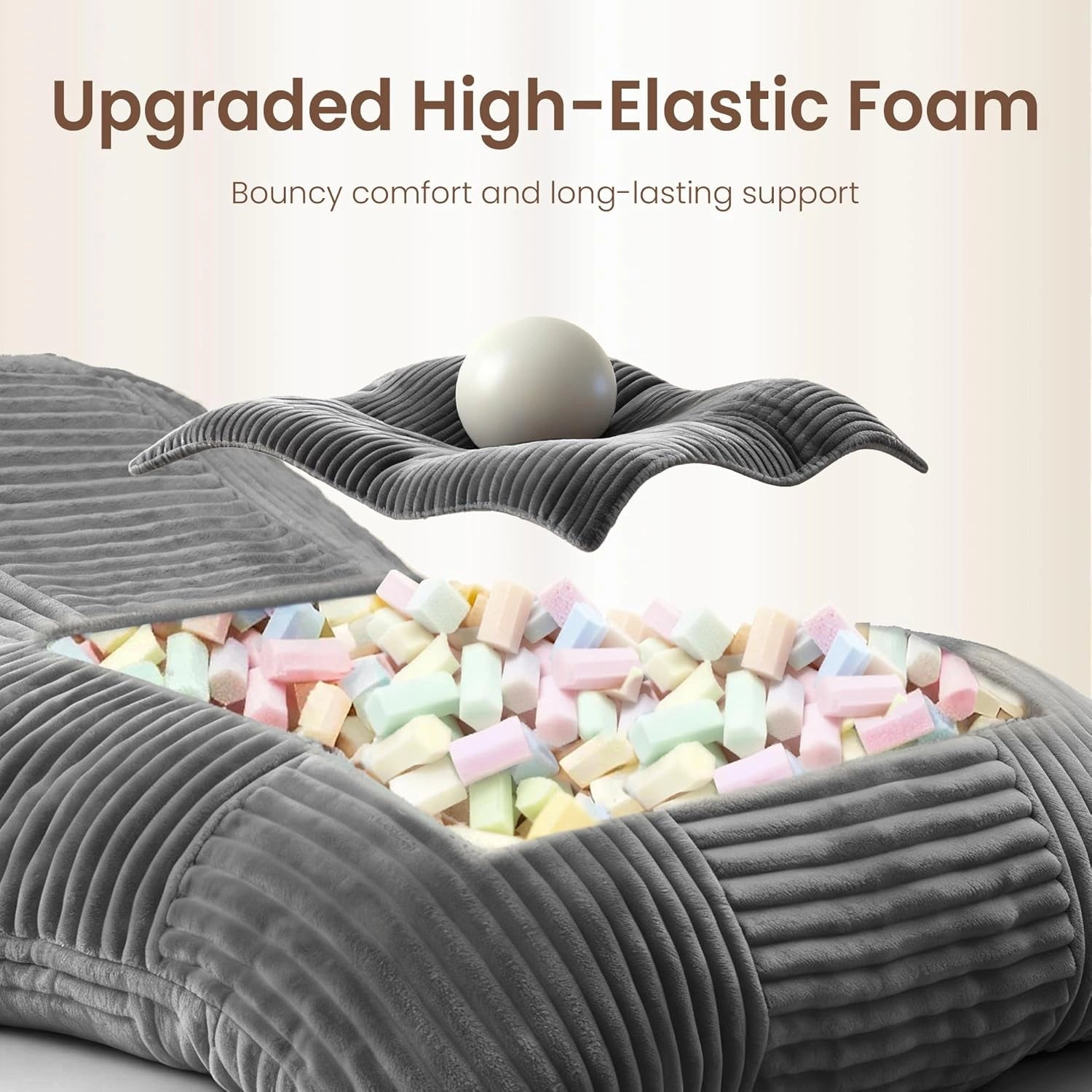 LDDSF02 Bean Bag Chairs for Adults 3 in 1 Washable Giant Bean Bag