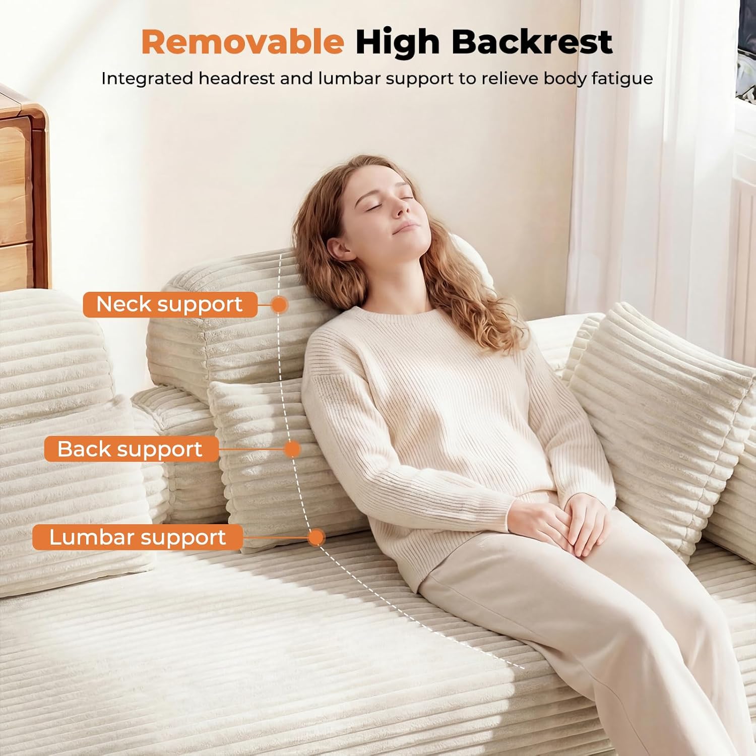 LHMSF14 Sofa Bed 5 in 1 High Backrest Double Sofa Bed