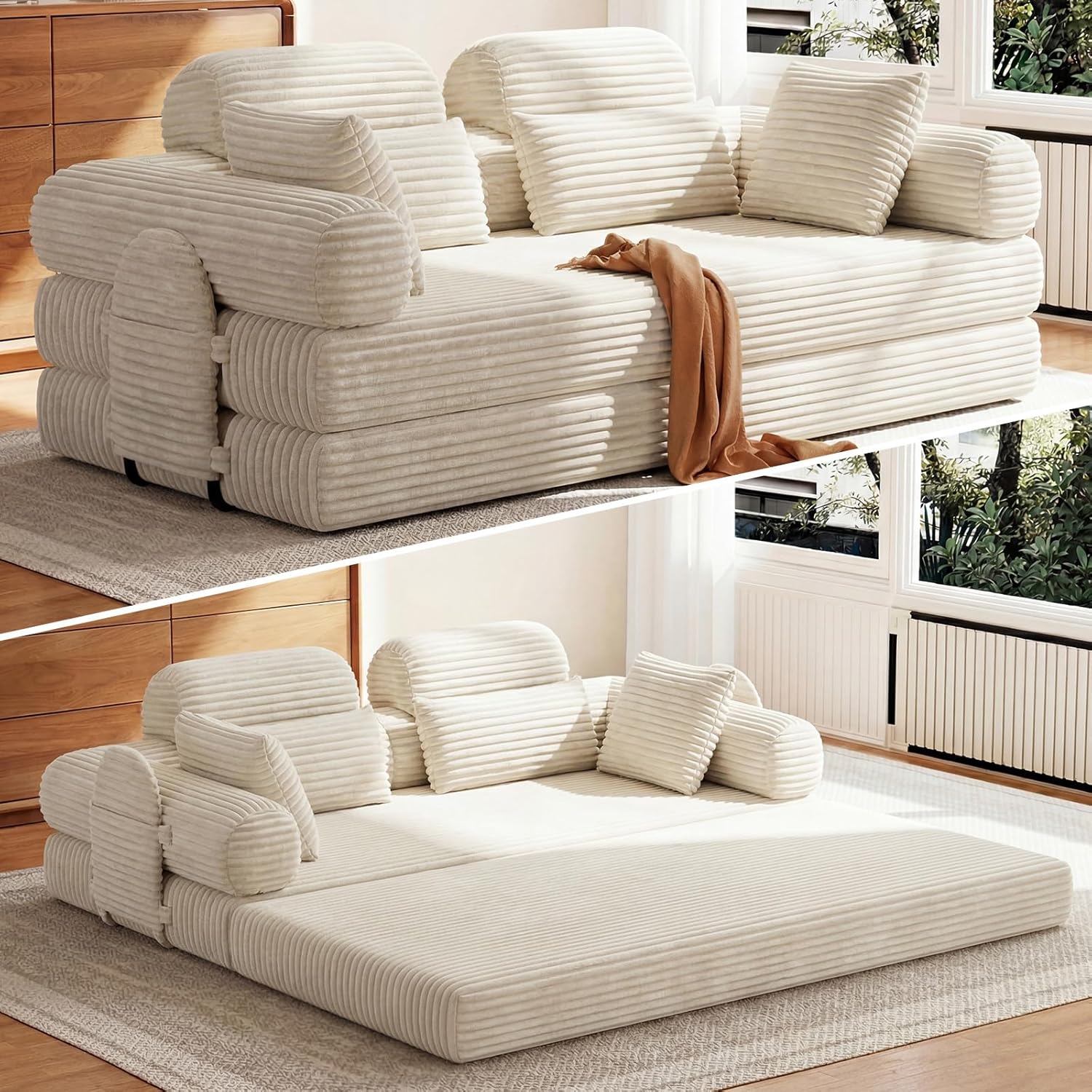 LHMSF14 Sofa Bed 5 in 1 High Backrest Double Sofa Bed