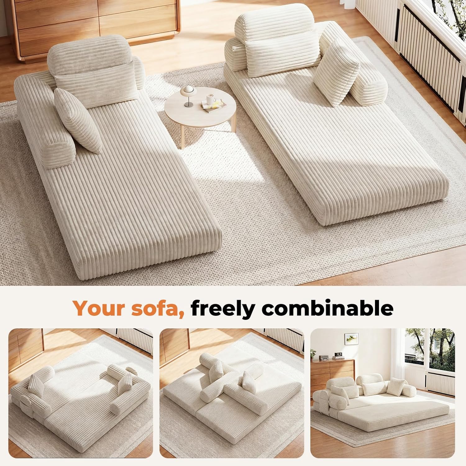 LHMSF14 Sofa Bed 5 in 1 High Backrest Double Sofa Bed