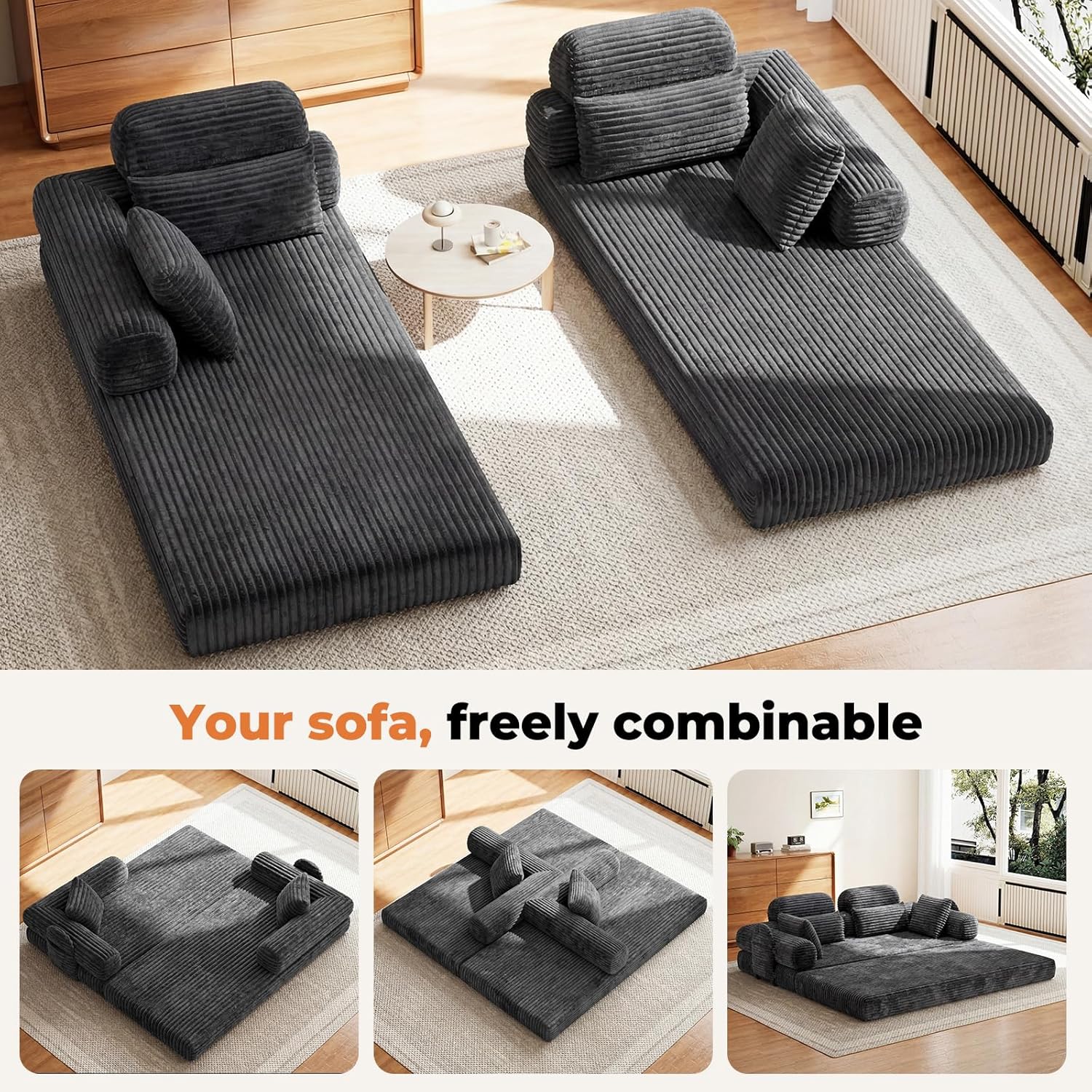 LHMSF14 Sofa Bed 5 in 1 High Backrest Double Sofa Bed