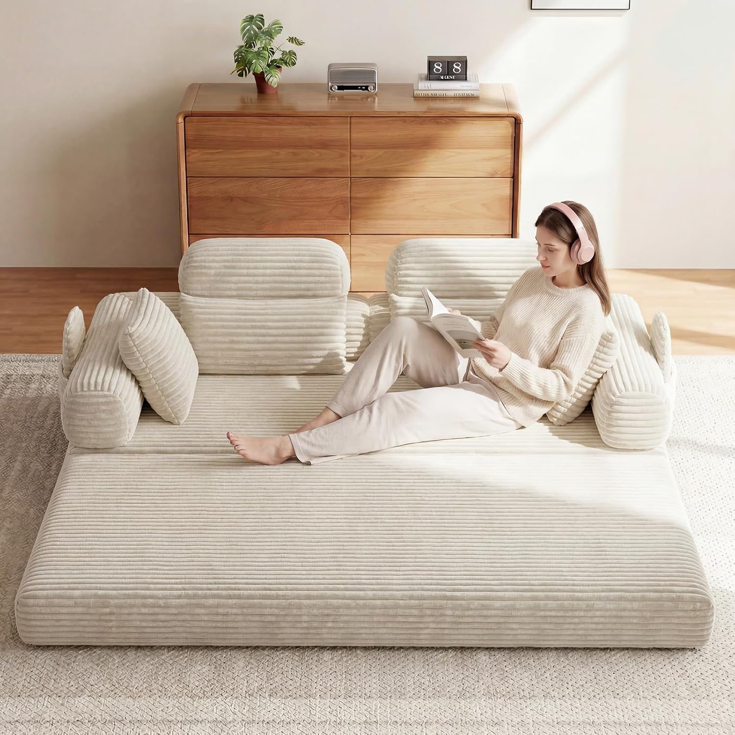 LHMSF14 Sofa Bed 5 in 1 High Backrest Double Sofa Bed
