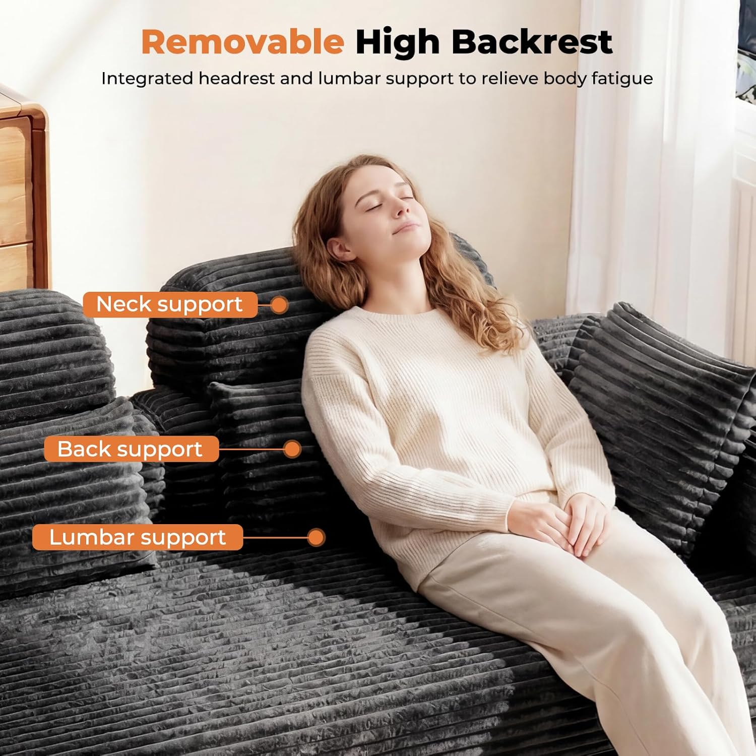 LHMSF14 Sofa Bed 5 in 1 High Backrest Double Sofa Bed