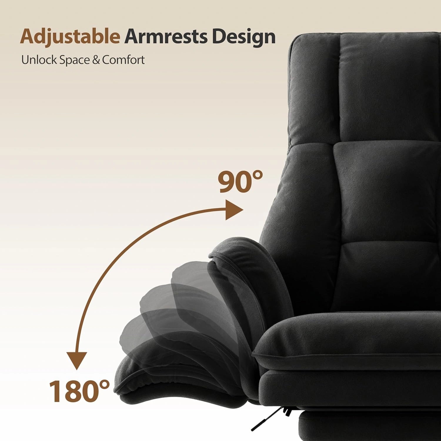 Big and Tall Office Chair with Flip-Up Armrests