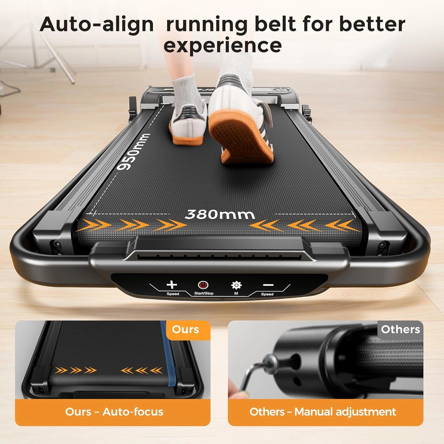 2-in-1 Folding Under Desk Treadmill with Handle