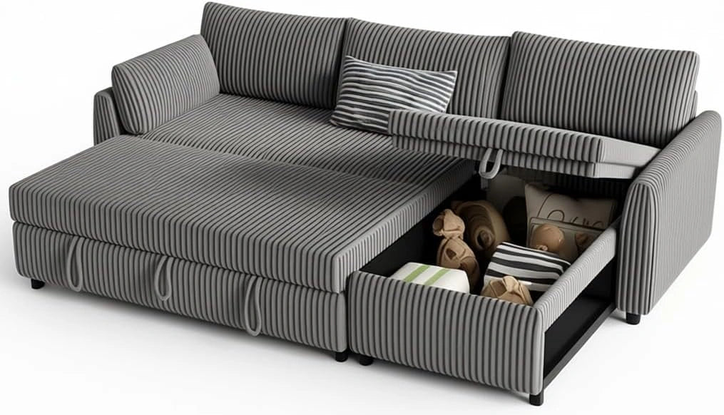 Corner Sofa Bed with Reversible Chaise