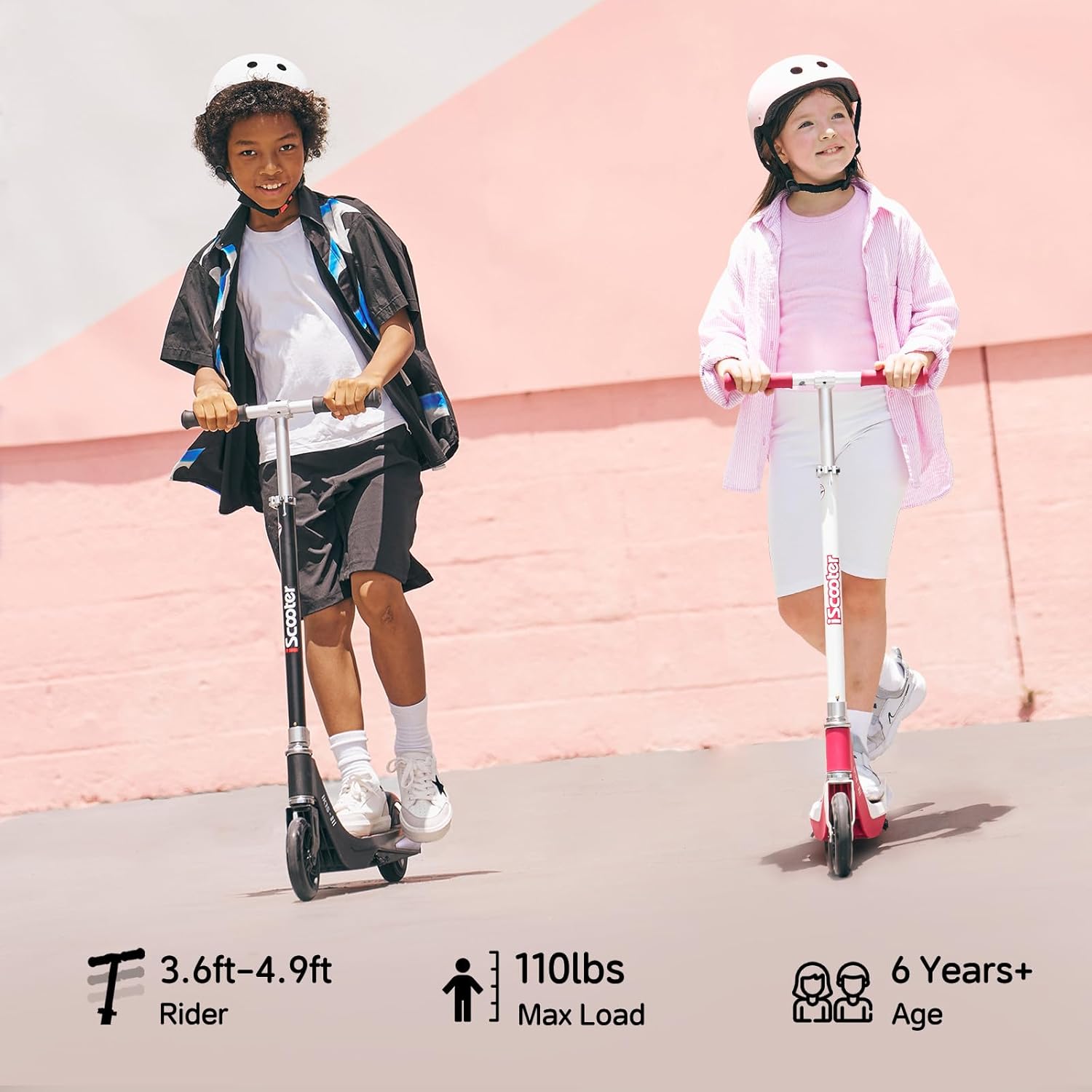 iK1S Kids Electric Scooter, LED Front Wheels, 7KM Range, 15KM/H, 3.5H Charge