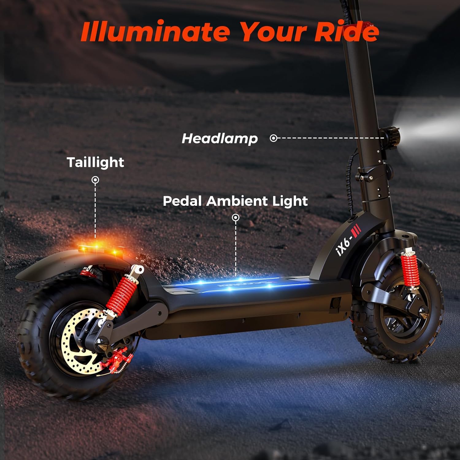 iX6 Electric Scooter 350W Motor 34KM Range 42V 7.8Ah Battery