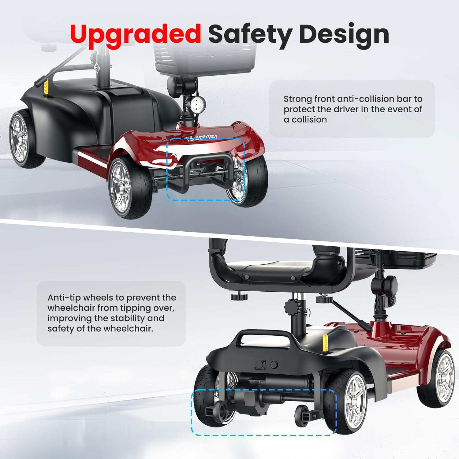 X-02 Mobility Scooter, 4-Wheel Electric Mobility Scooter for Adults, 20KM Range