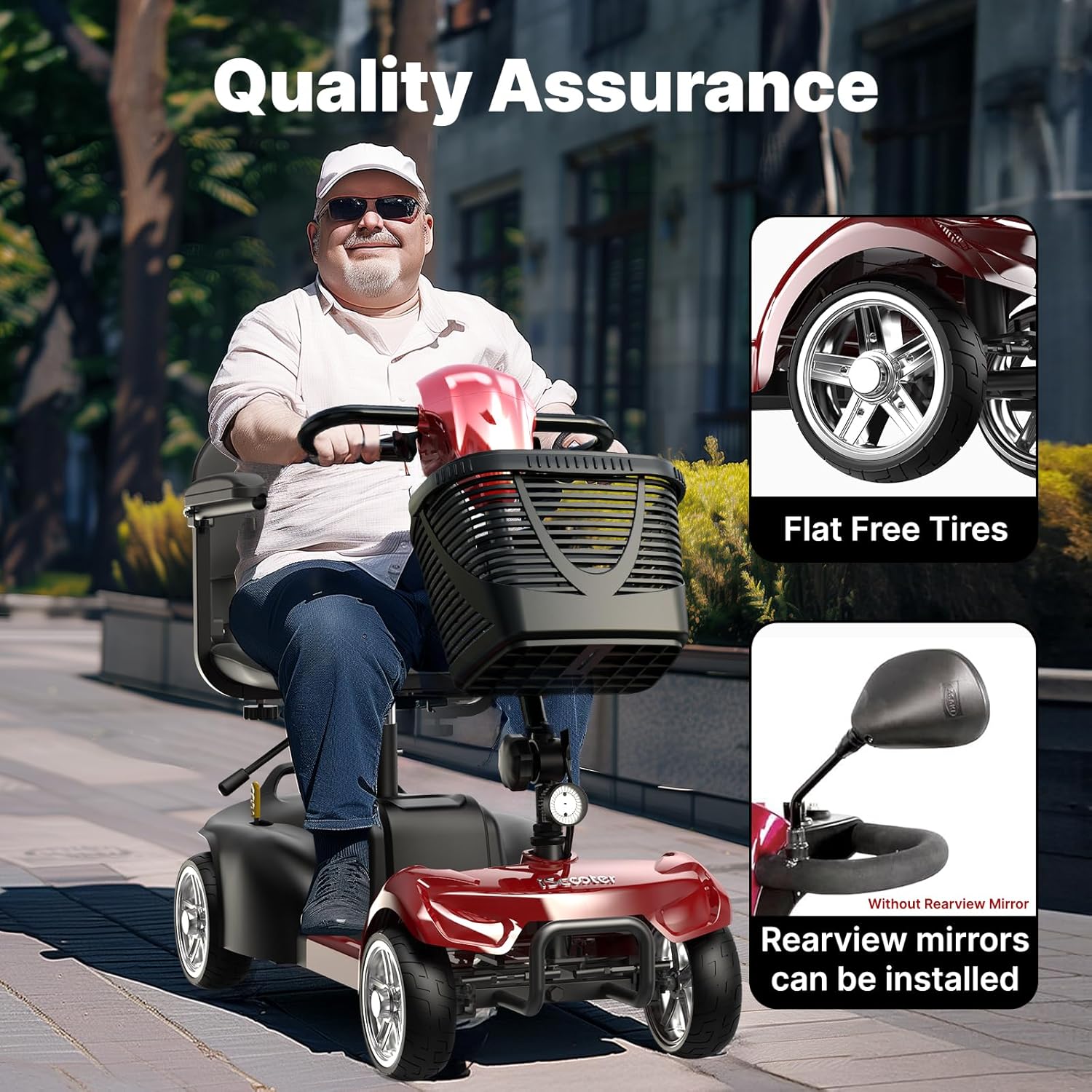 X-02 Mobility Scooter, 4-Wheel Electric Mobility Scooter for Adults, 20KM Range