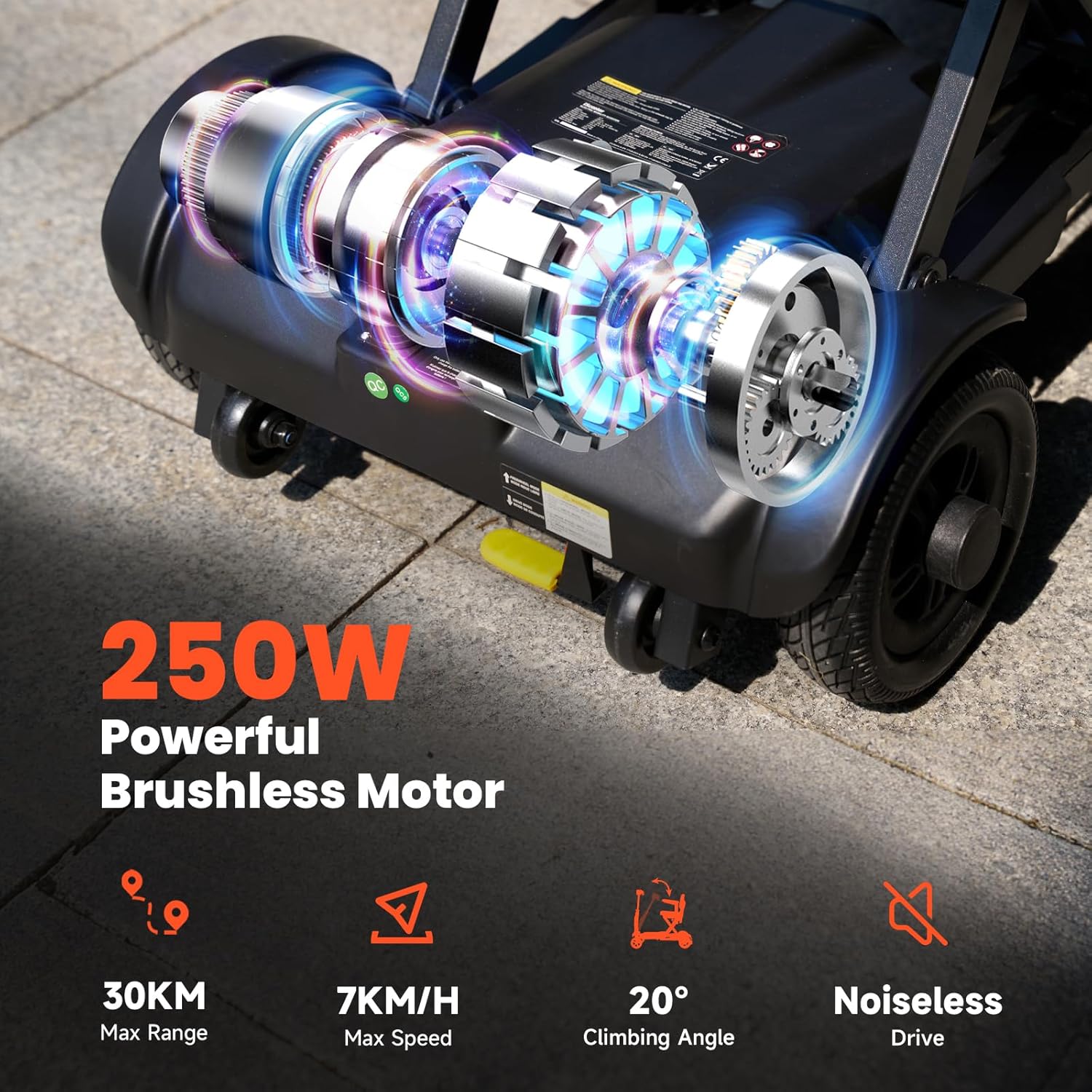 X11 Folding Mobility Scooter, 250W Motor, 30KM Range, 24V 15.6Ah