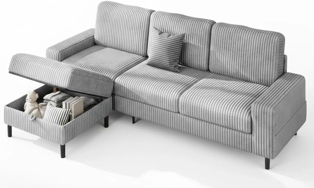 LMJSF08 Corner Sofa 3 Seater Modular Storage L Shaped Sofa