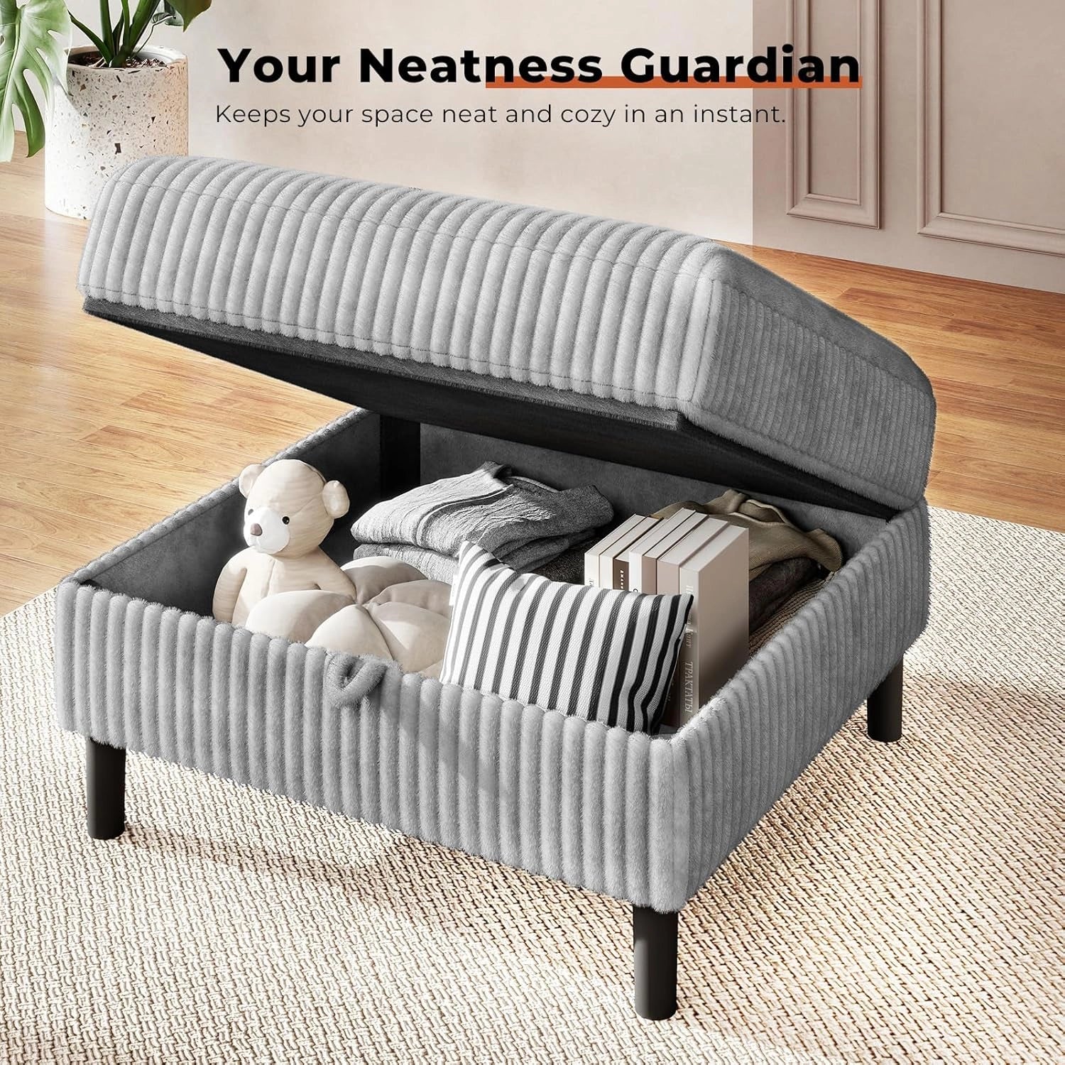 LMJSF08 Corner Sofa 3 Seater Modular Storage L Shaped Sofa