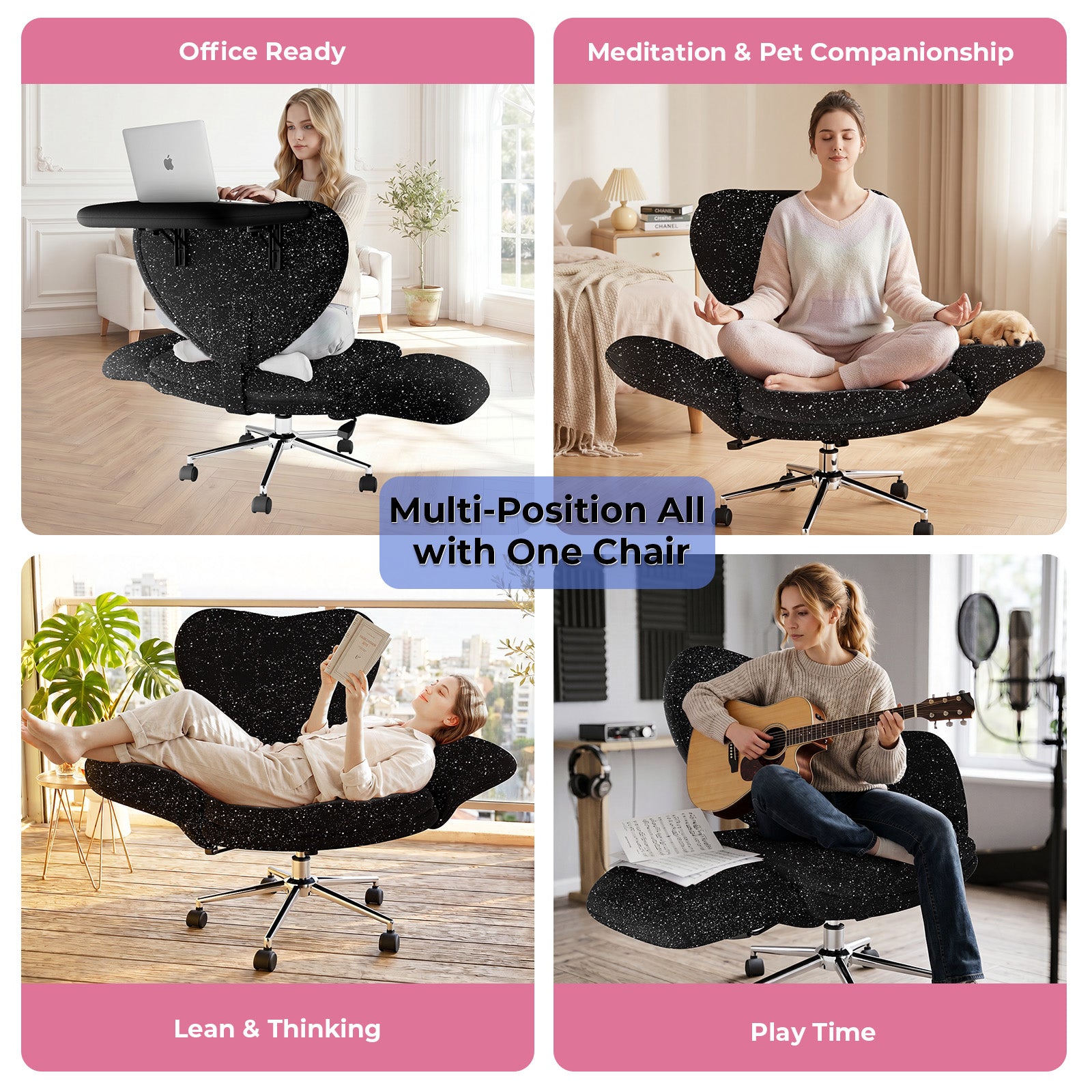 LBGYZ06 Criss Cross Office Chair with Laptop Tray Desk Chair