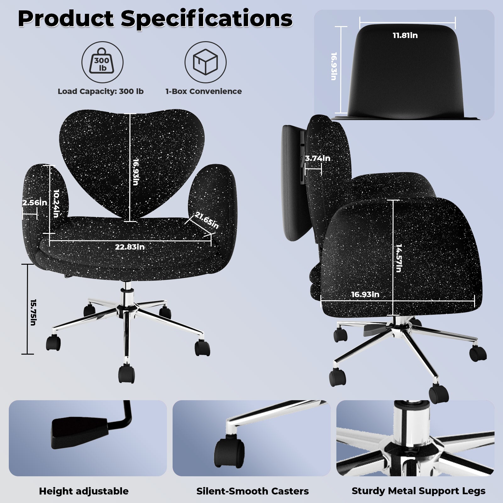 LBGYZ06 Criss Cross Office Chair with Laptop Tray Desk Chair