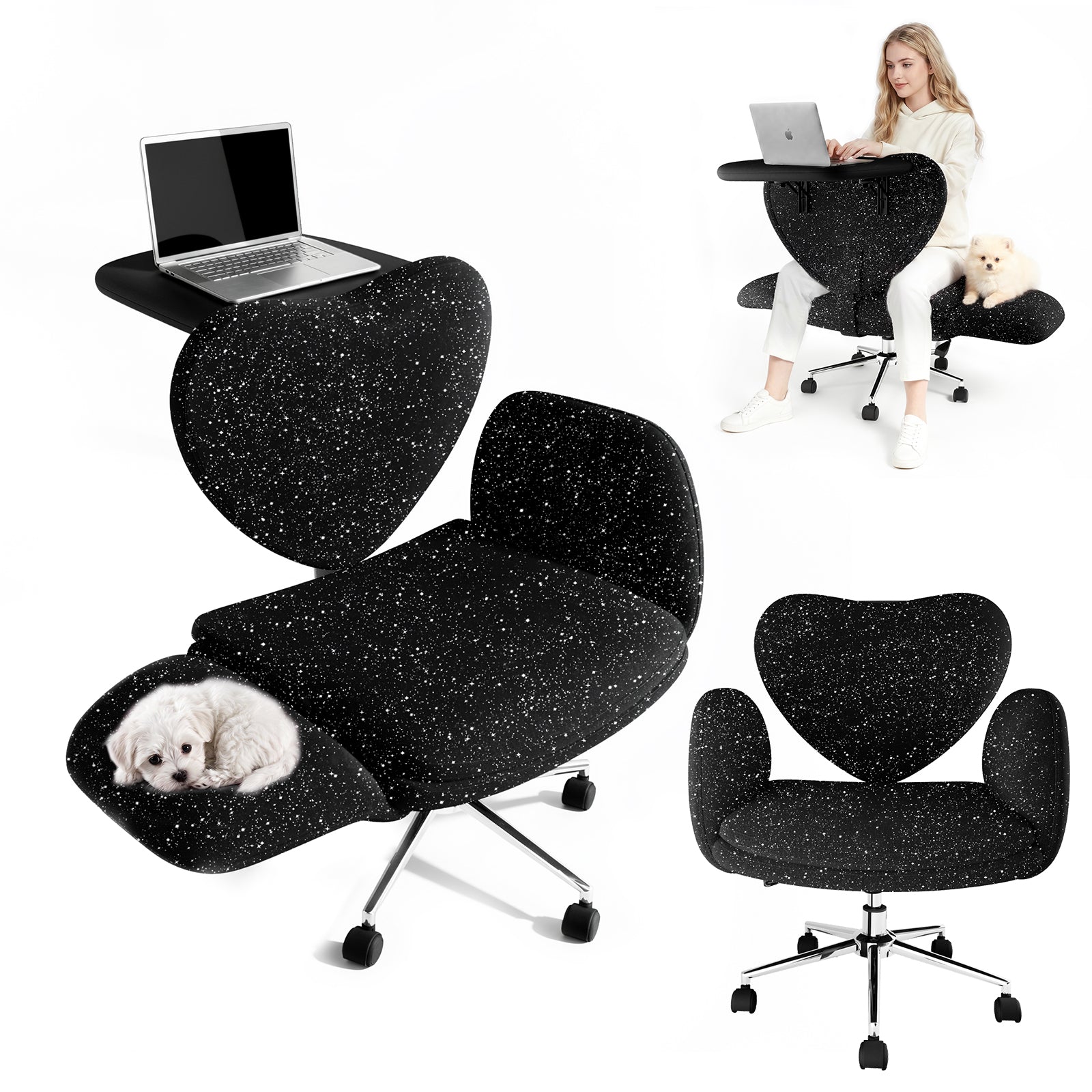 LBGYZ06 Criss Cross Office Chair with Laptop Tray Desk Chair