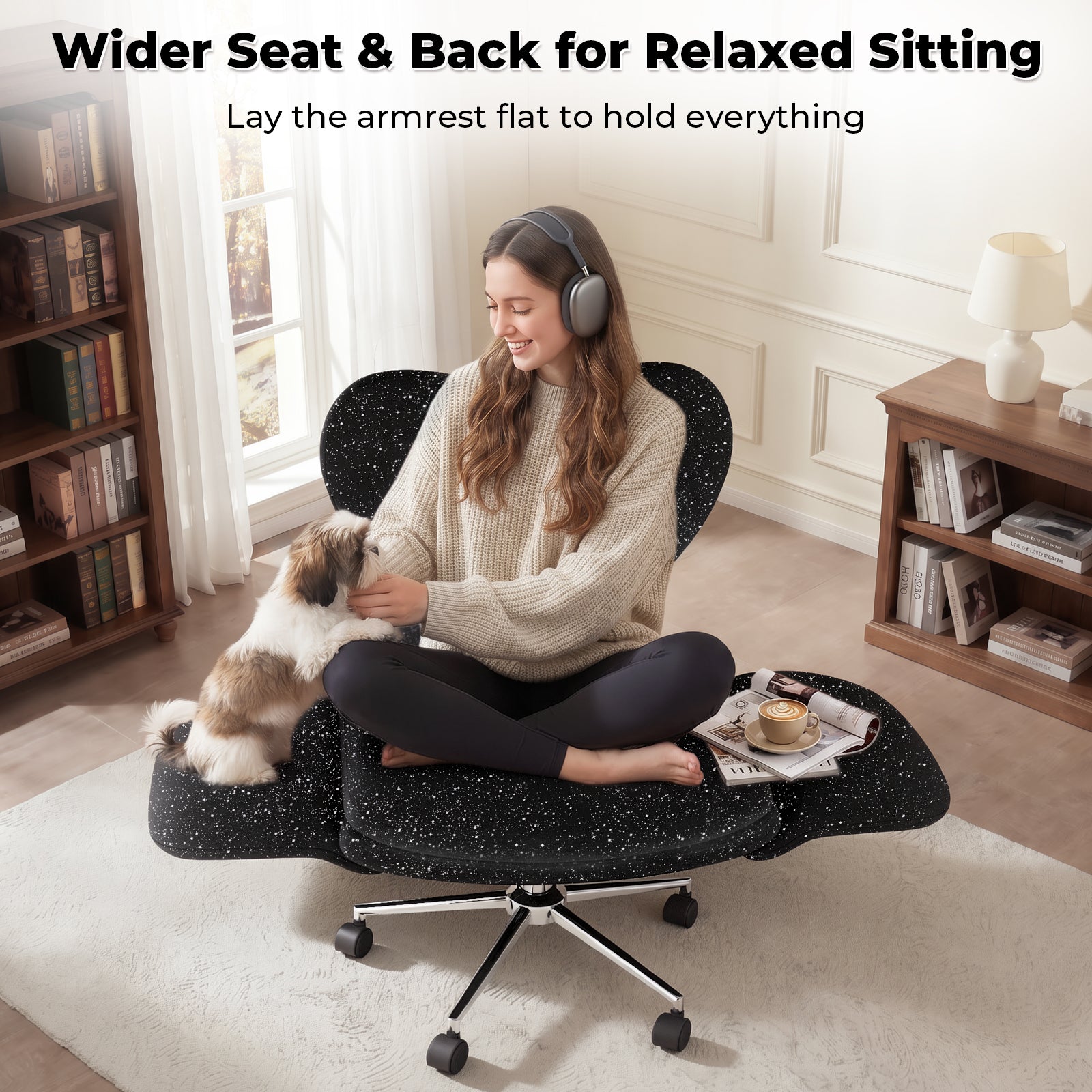LBGYZ06 Criss Cross Office Chair with Laptop Tray Desk Chair